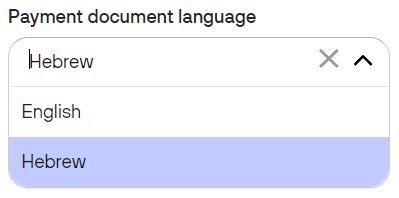 Payment document language field