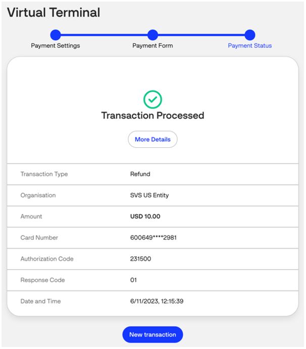 Payment completed