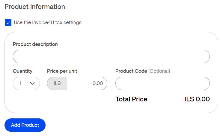 PBL Use the Invoice4U tax settings option