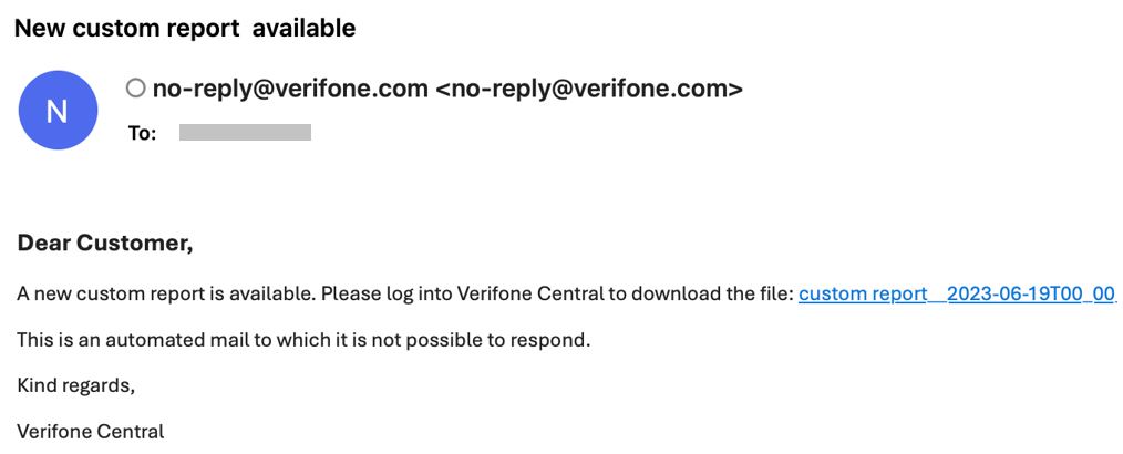notification email - generated report
