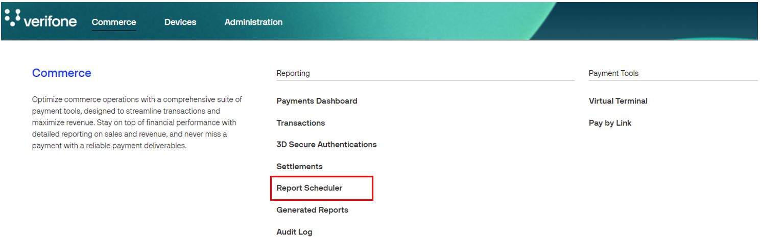 report scheduler option