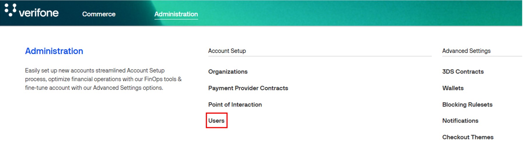 Administration > Users VC