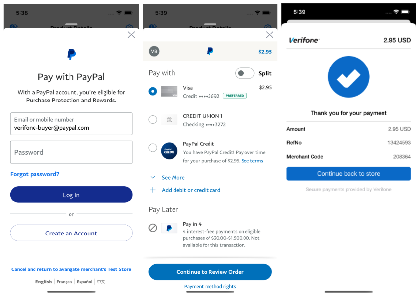 Mobile SDK PayPal