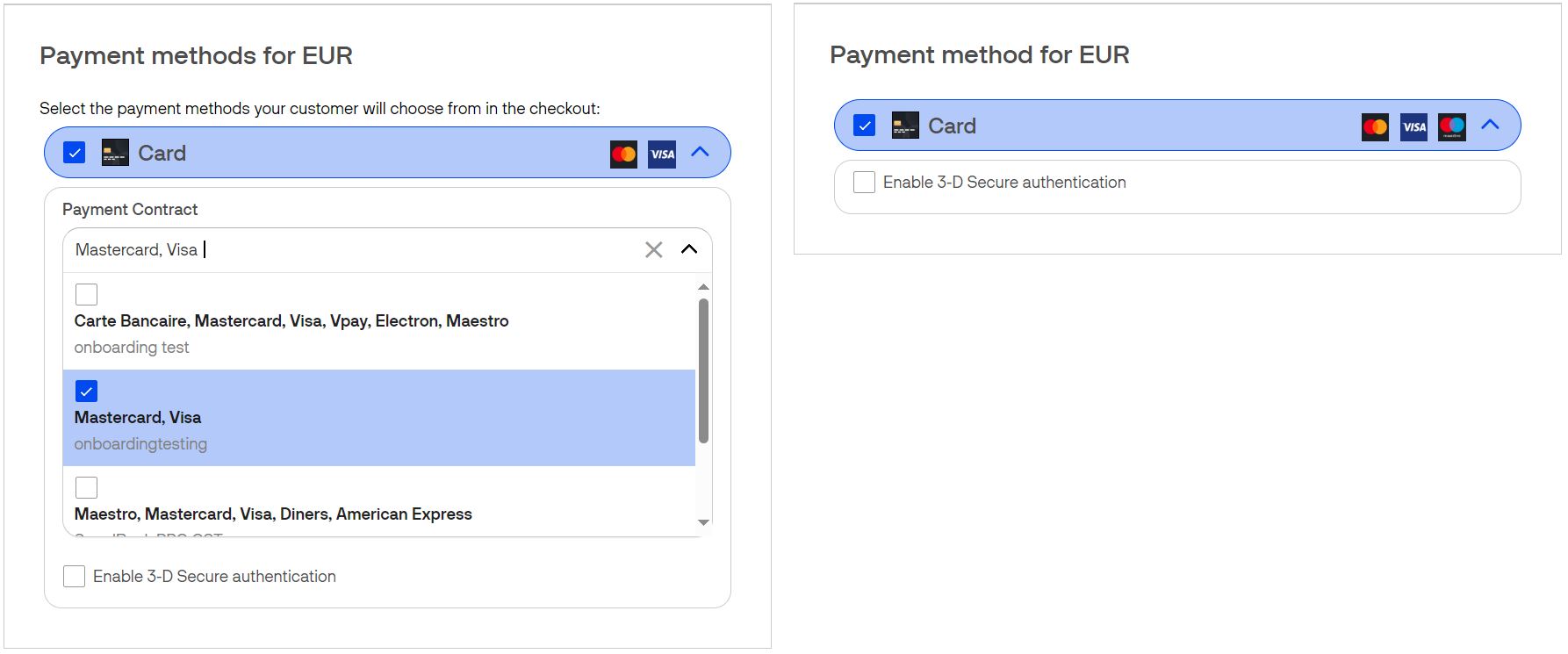 Payment method card