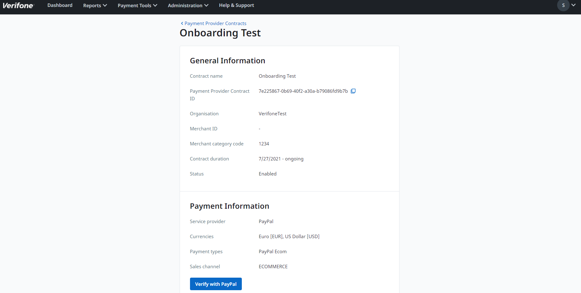 verify with PayPal