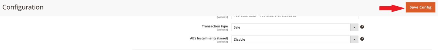 Magento Save Configuration