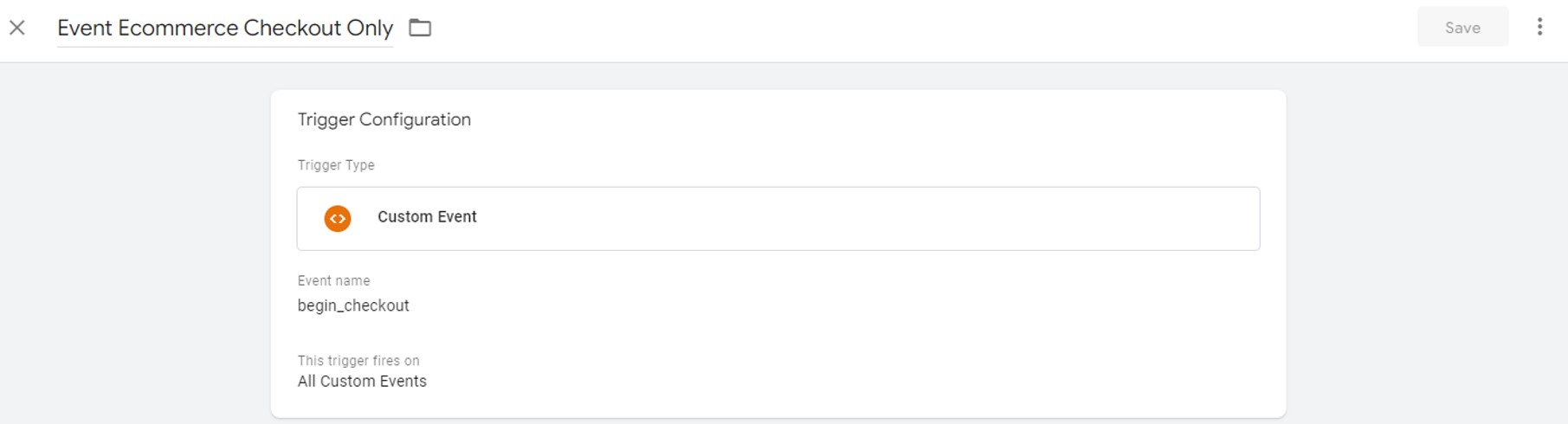 Event Ecommerce Checkout Only