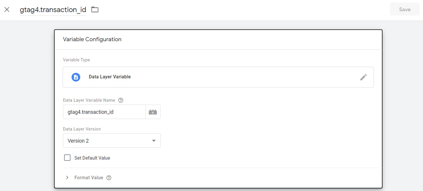 variable gtag4.transaction_id