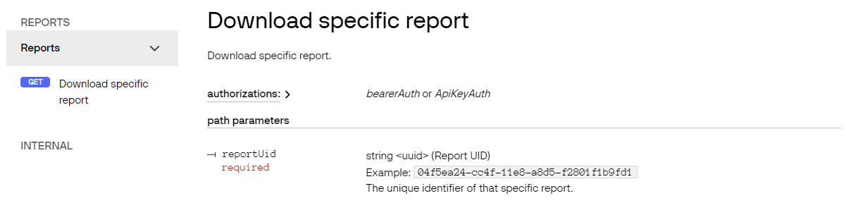 Download specific report