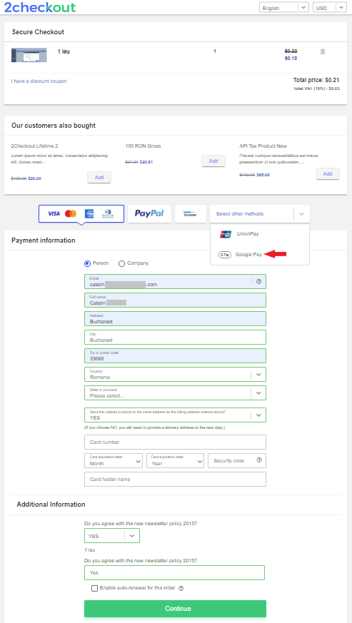 Select Google Pay