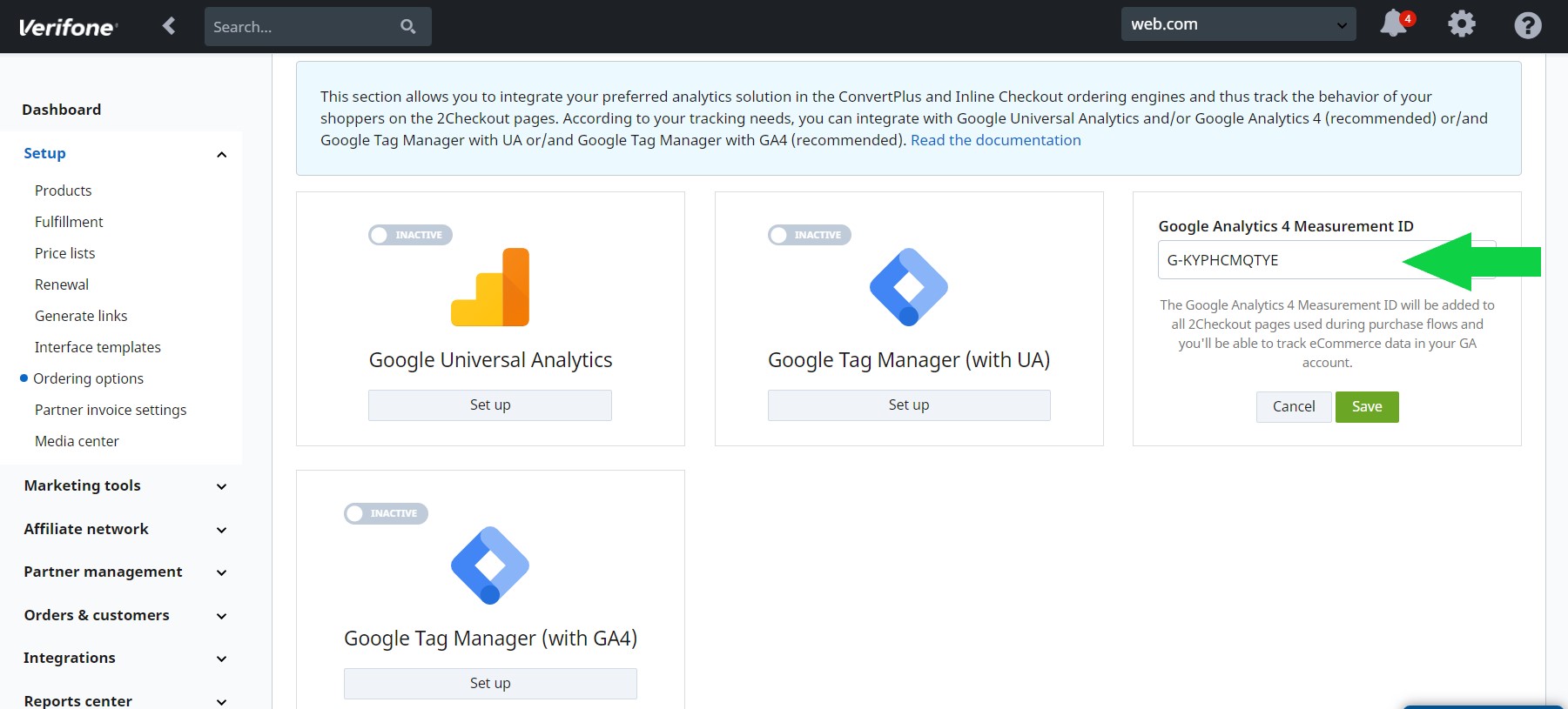  Google Analytics 4 Measurement ID 