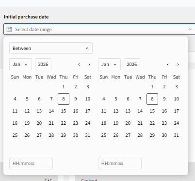 initial purchase date