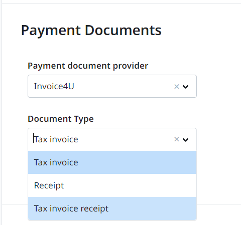 Payment documents Invoice4U