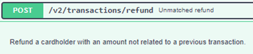 Unmatched Refund eCommerce API