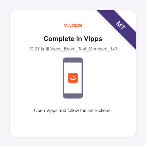 Vipps Completed payment screen
