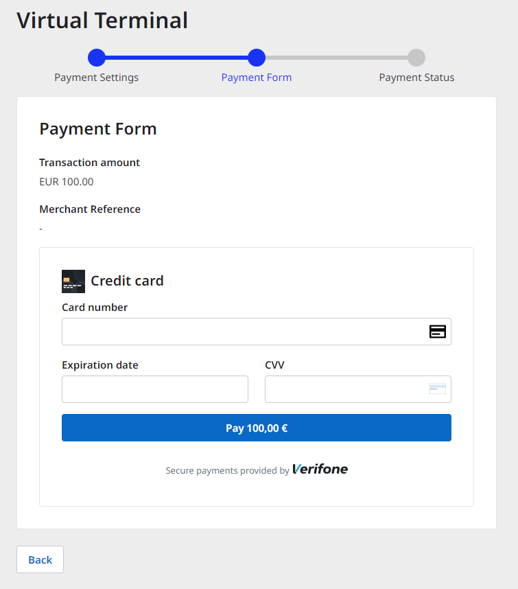 Virtual Terminal Payment Form