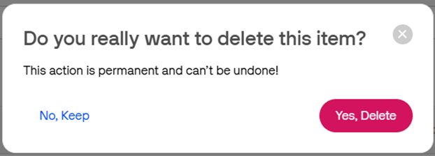 confirm to delete a product